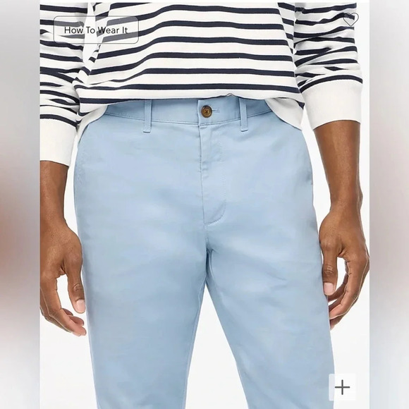 J Crew Chino Pants Flex Straight Leg Light Blue NWT Mens Size 38 X 32 Cotton - Picture 2 of 10